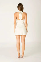 Satin Halter Mini Dress