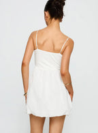 Vista Amora Bubble Hem Mini Dress White