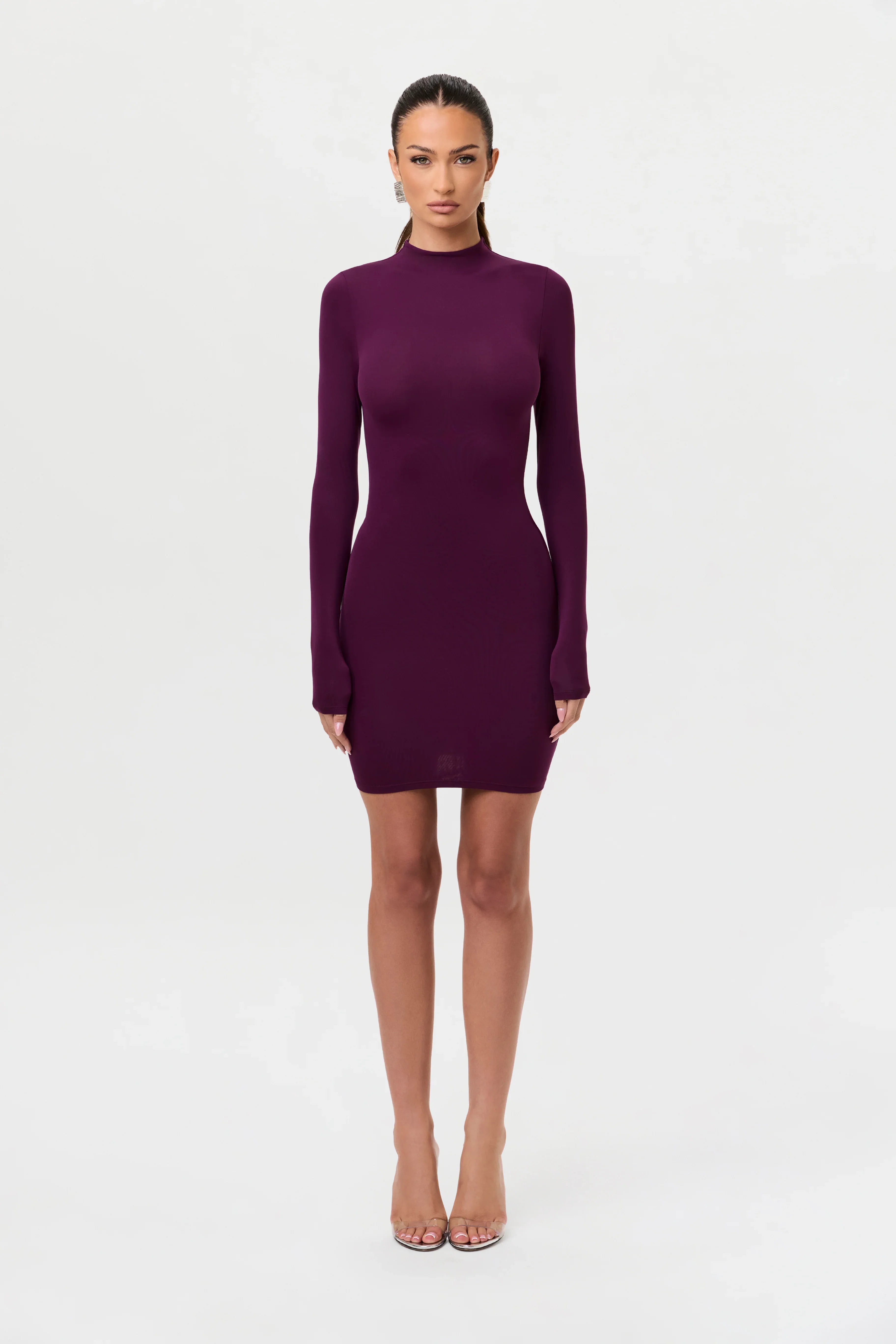 Naked Mock Neck Mini Dress