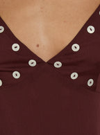 Maddalena Halter Mini Dress Chocolate
