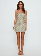 Mistee Strapless Mini Dress Multi Check