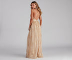 Mona Formal Plunging Glitter Dress