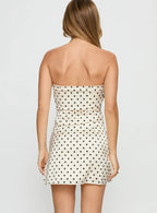 Irena Strapless Mini Dress Cream / Polka Dot