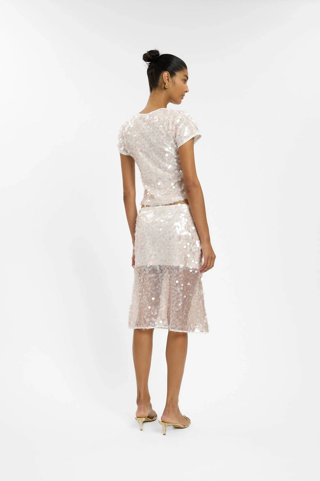 Midi Skirt | Pink Sequin