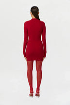 Naked Mock Neck Mini Dress
