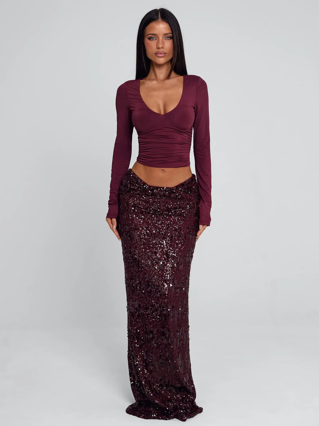 CAMHILLA TOP BURGUNDY