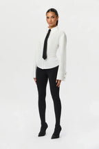 Shirting Contour Button Up Top
