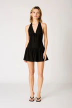 Dropwaist Halter Mini Dress