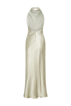 Esther Iridescent Satin Cowl Maxi Dress - Sage