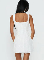 Donnamarie Embroidered Mini Dress White