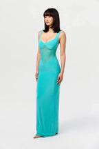 Hourglass Mesh Contrast Dress