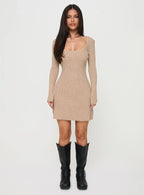 Halycon Knit Mini Dress Oatmeal
