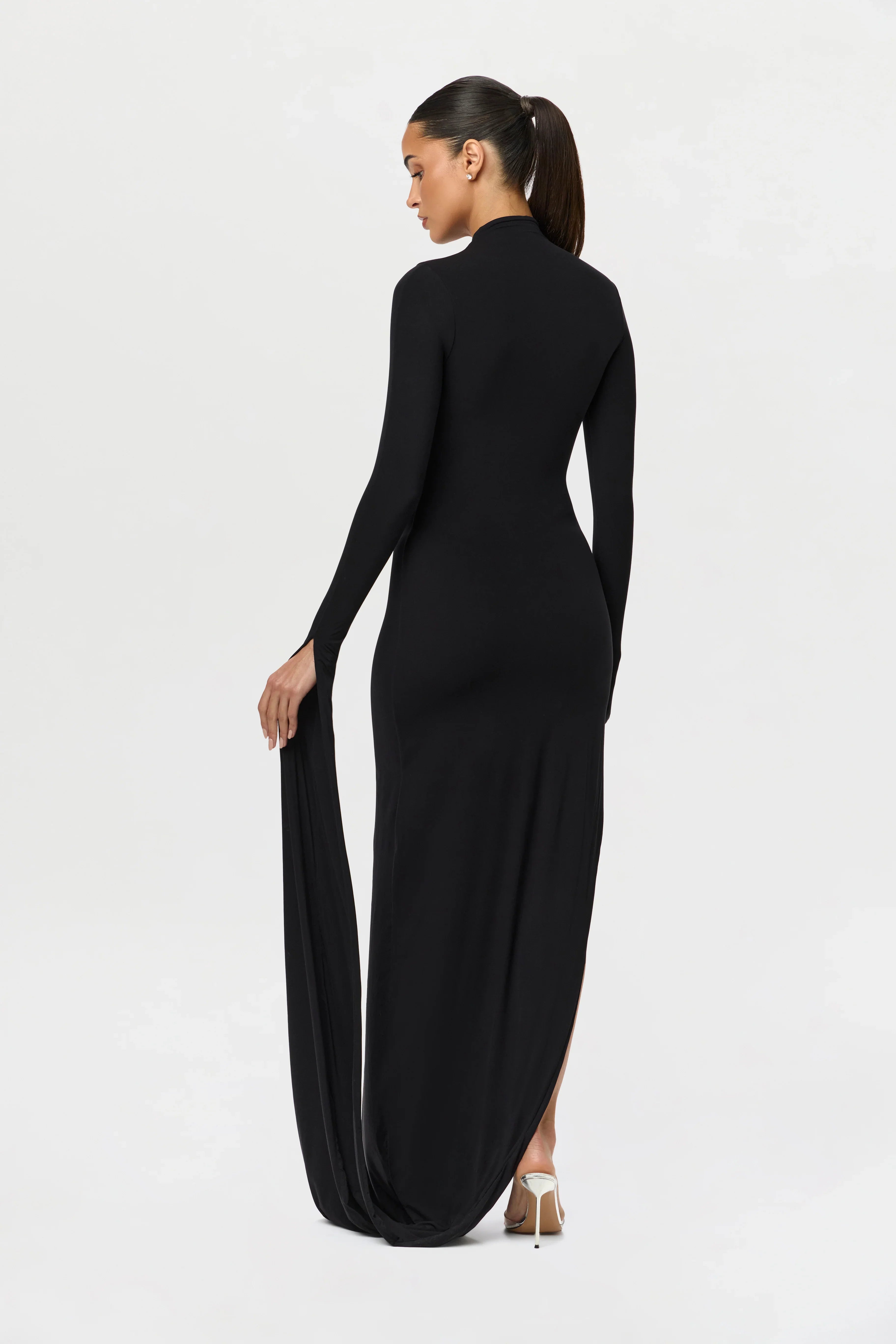 Naked Draped Sleeve Maxi Dress