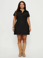 Motley Mini Dress Black Curve