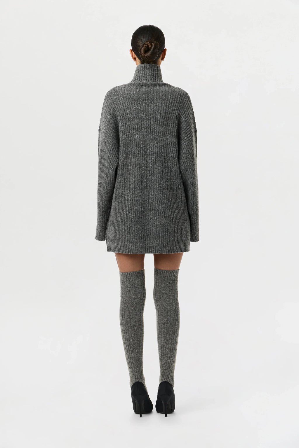 Ribbed-Knit Turtleneck Sweater Dress