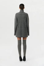 Ribbed-Knit Turtleneck Sweater Dress