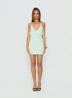 Marinna Halter Ruffle Mini Dress Jelly Mint