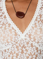 Somanie Long Sleeve Lace Mini Dress White