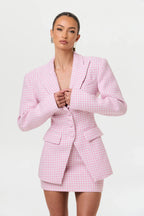 Tweed Houndstooth Mini Skirt