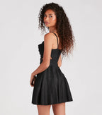 Taya Woven Glitter Formal Skater Dress
