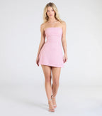Glittering Magic Strapless A-Line Mini Dress