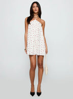 Moonlit Mini Dress White Floral