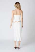 Printed Satin Midi Skirt