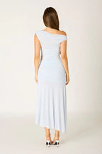 Mesh Asymmetric Midi Dress