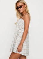 Belong Together Mini Dress Blue Check