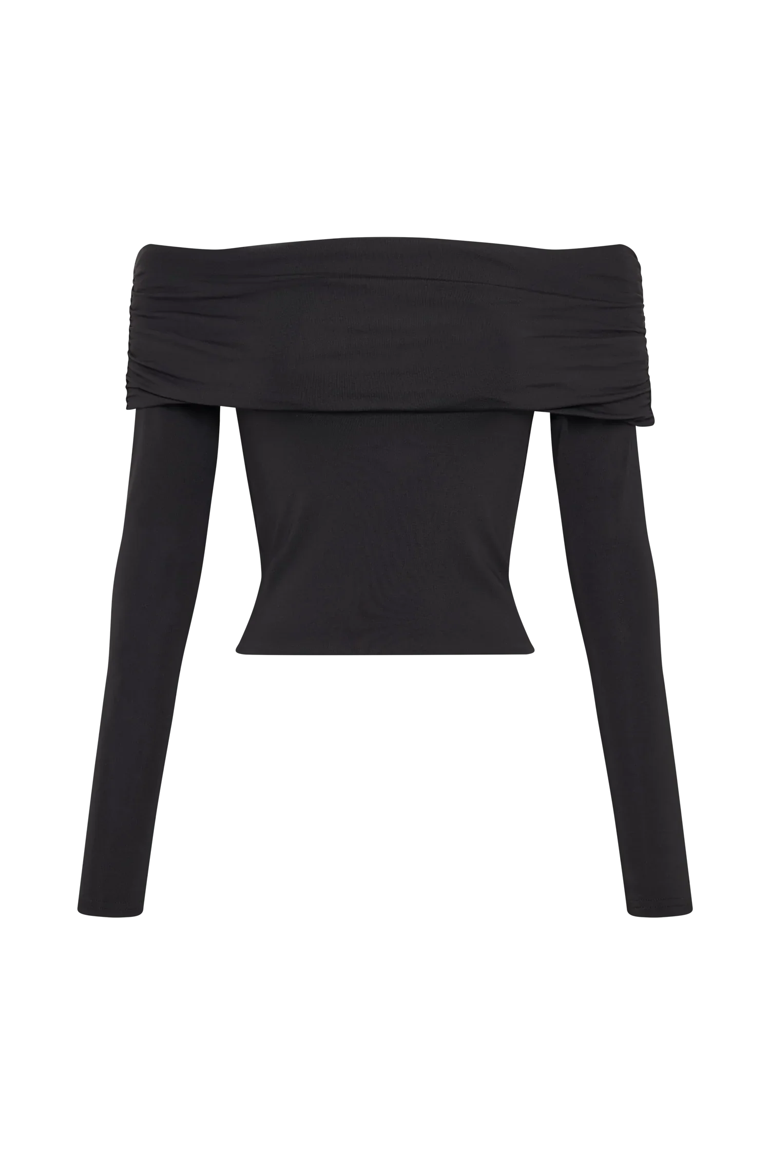 Lucinda Recycled Nylon Off Shoulder Top - Black