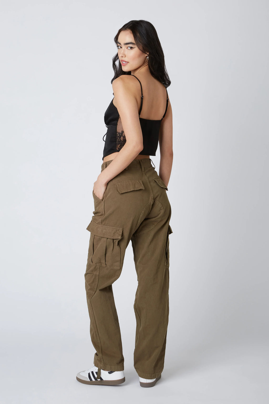 Lace Panel Satin Top