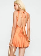 Kingslie Low Back Mini Dress Orange