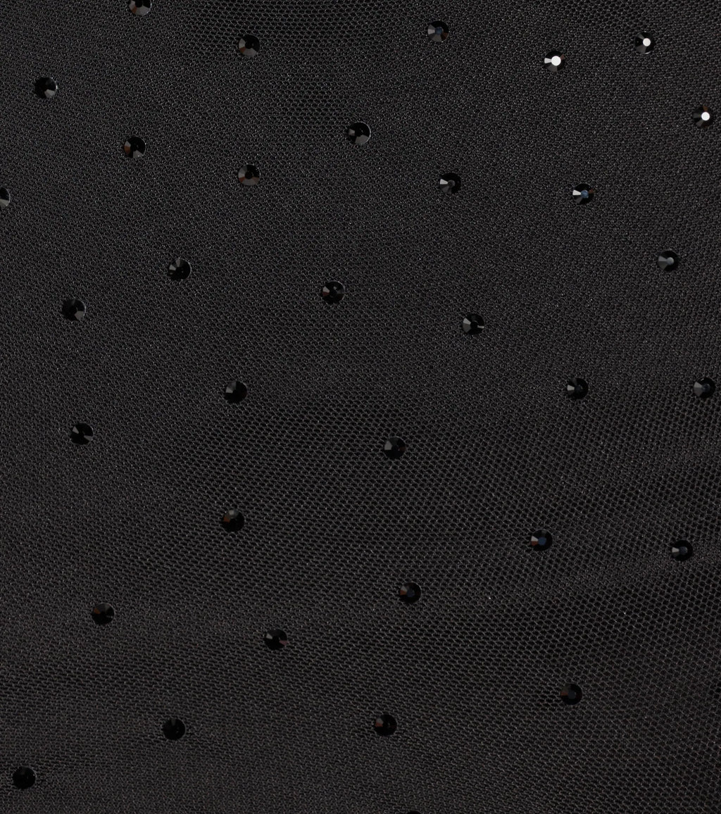 Trendy-Glam Rhinestone Mesh Drop Waist Mini Dress
