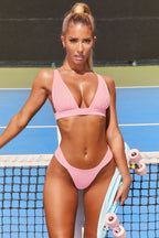 Find Me Here Thong Bikini Bottoms in Pink