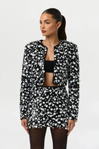 Geometric Sequin Mini Skirt