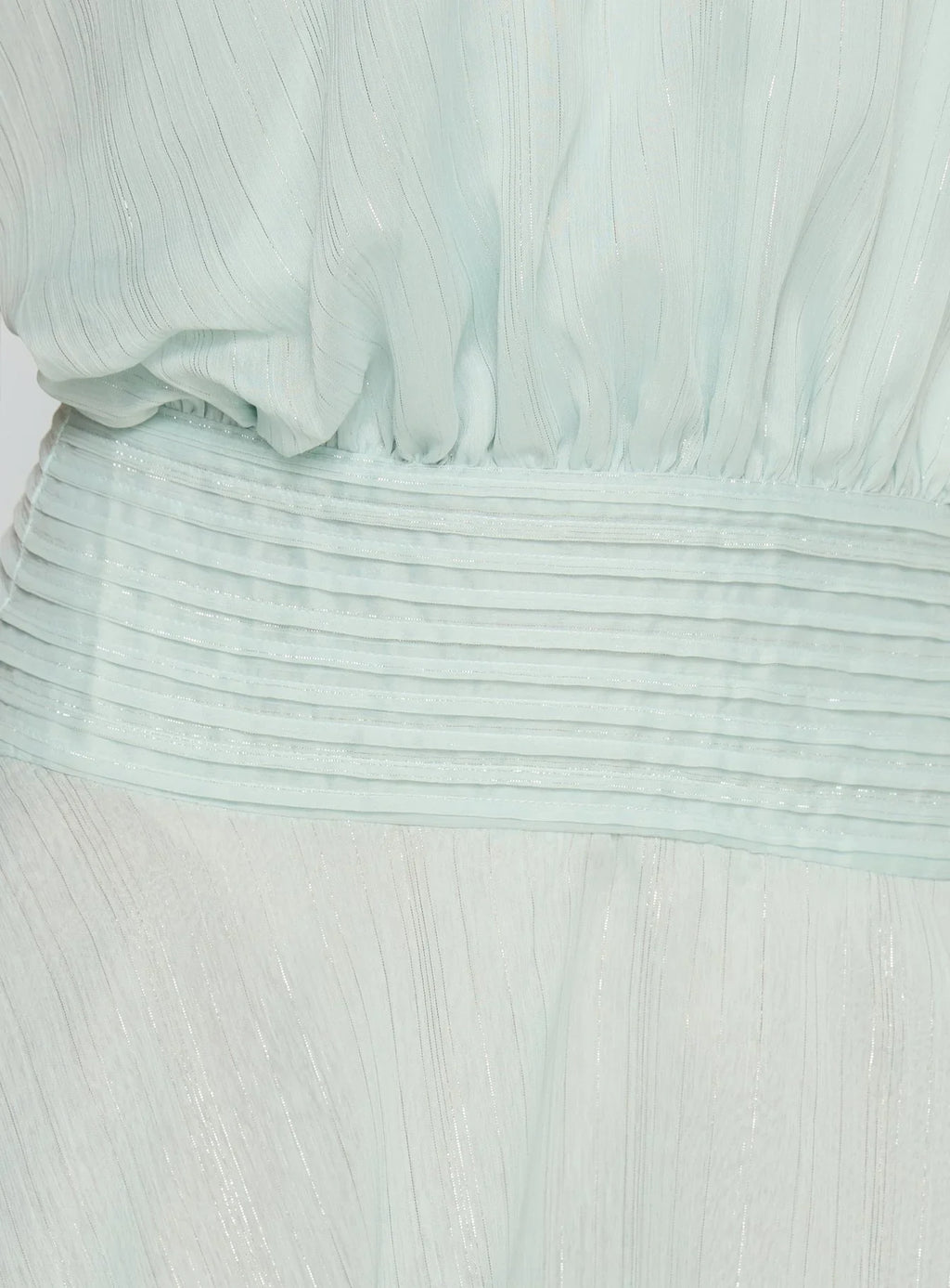 Rozario Chiffon Halter Mini Dress Aqua / Silver