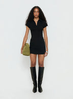 Venecia Corset Shirt Mini Dress Black