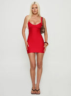 Justina Bandage Mini Dress Red