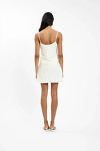 Georgette Draped Mini Dress | White
