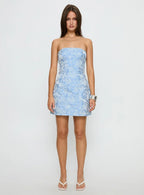 Cross Your Heart Strapless Mini Dress Baby Blue