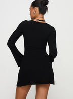 Best Interest Long Sleeve Mini Dress Black Tall