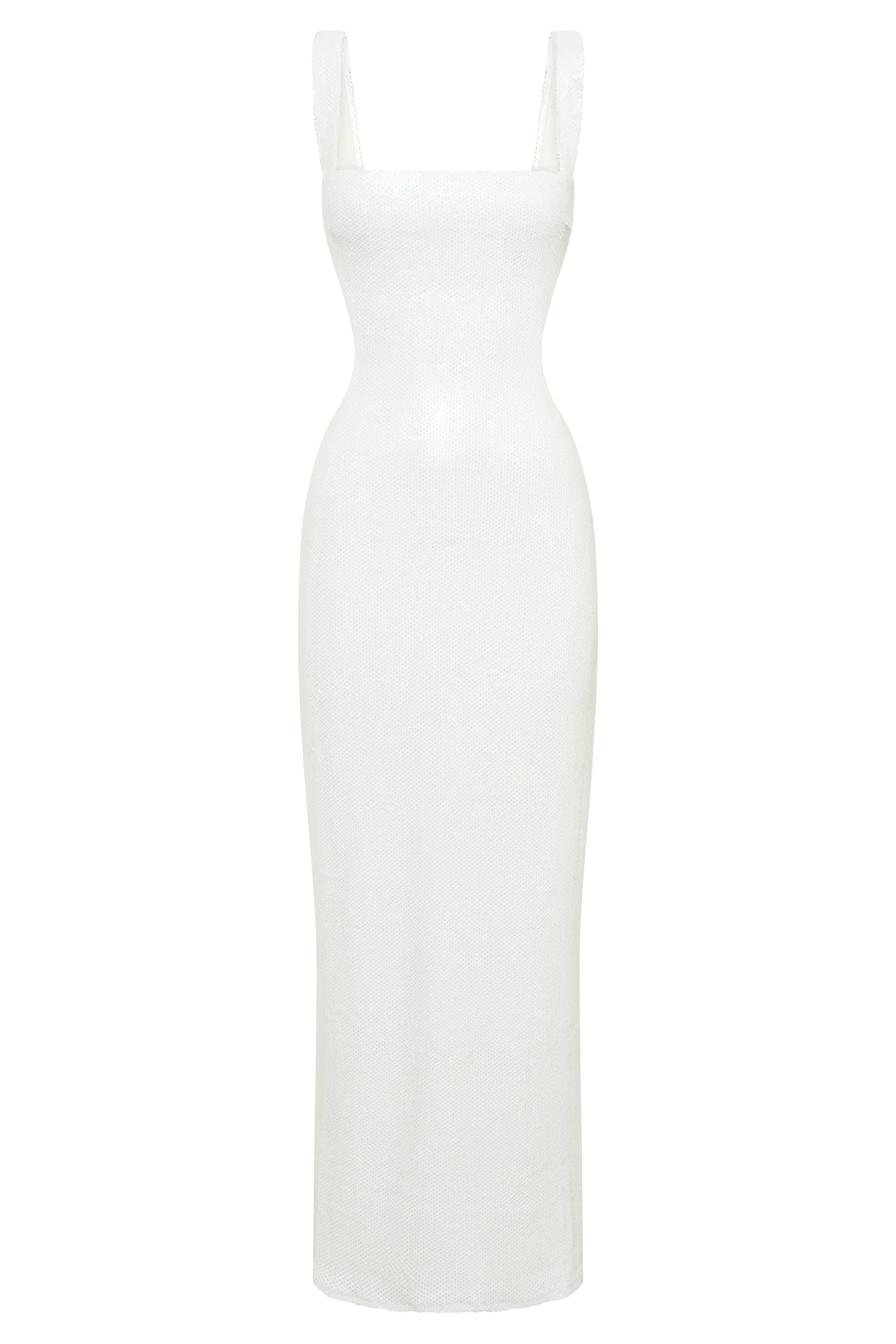 Adoria Sequin Cut Out Maxi Dress - White