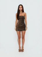 Zaraya Strapless Mini Dress Bronze