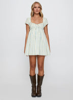 Monsterrat Mini Dress Blue Stripe