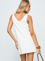 Keonie Keyhole Smock Mini Dress White