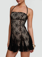 Delamere Lace Mini Dress Black
