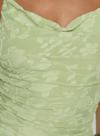 Arcelia Beaded Halter Mini Dress Sage