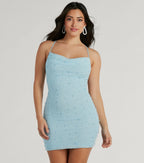 Keira Faux Pearl Strappy Open-Back Mini Dress