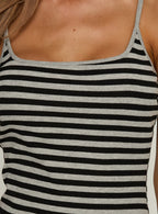 Rydar Scoop Mini Dress Grey / Black Stripe