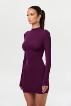 Naked Mock Neck Mini Dress